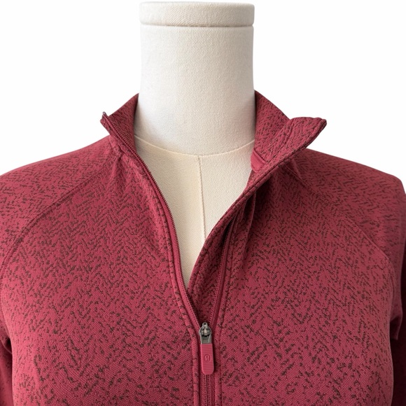 Lululemon Rest Less Cropped Half Zip Mulled Wine Herringbone Fade 2 - Picture 9 of 16
